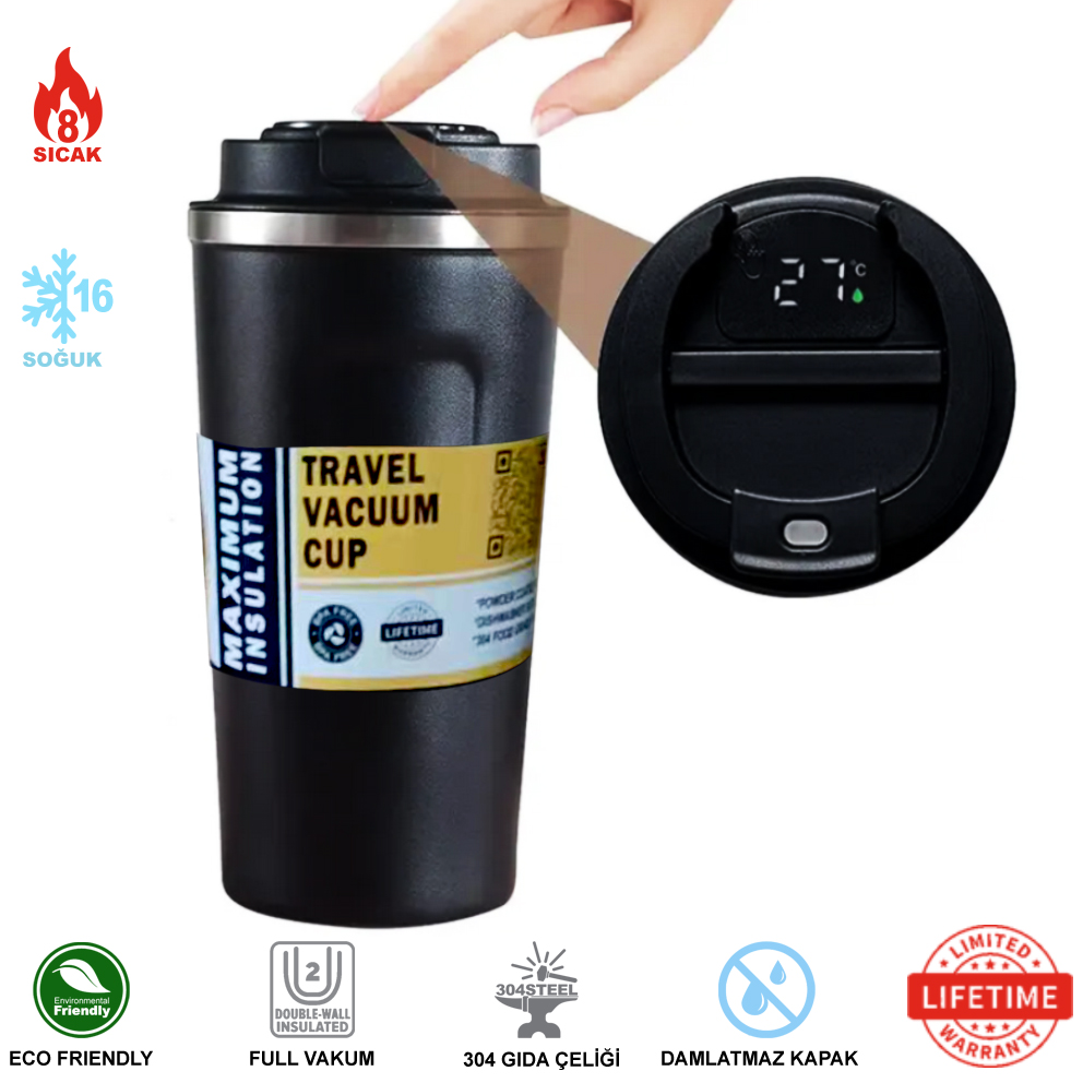 500ml Dereceli Çelik Termos Kupa